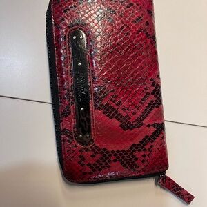 kenneth Cole Reaction Red faux Snakeskin Wallet